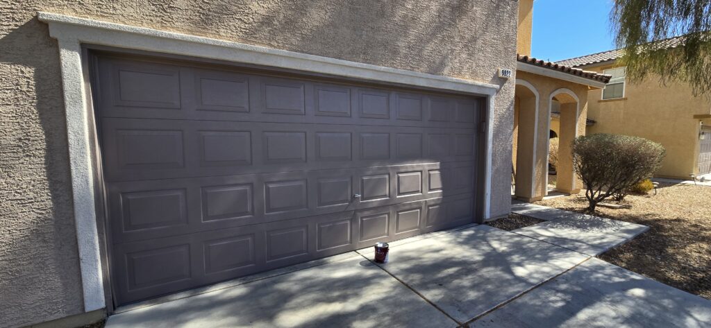 Garage door repainted by New Visions Painters in Las Vegas