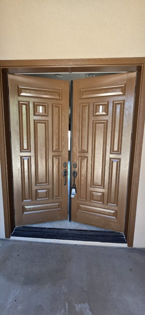 Front door repainted by New Visions Painters in Las Vegas