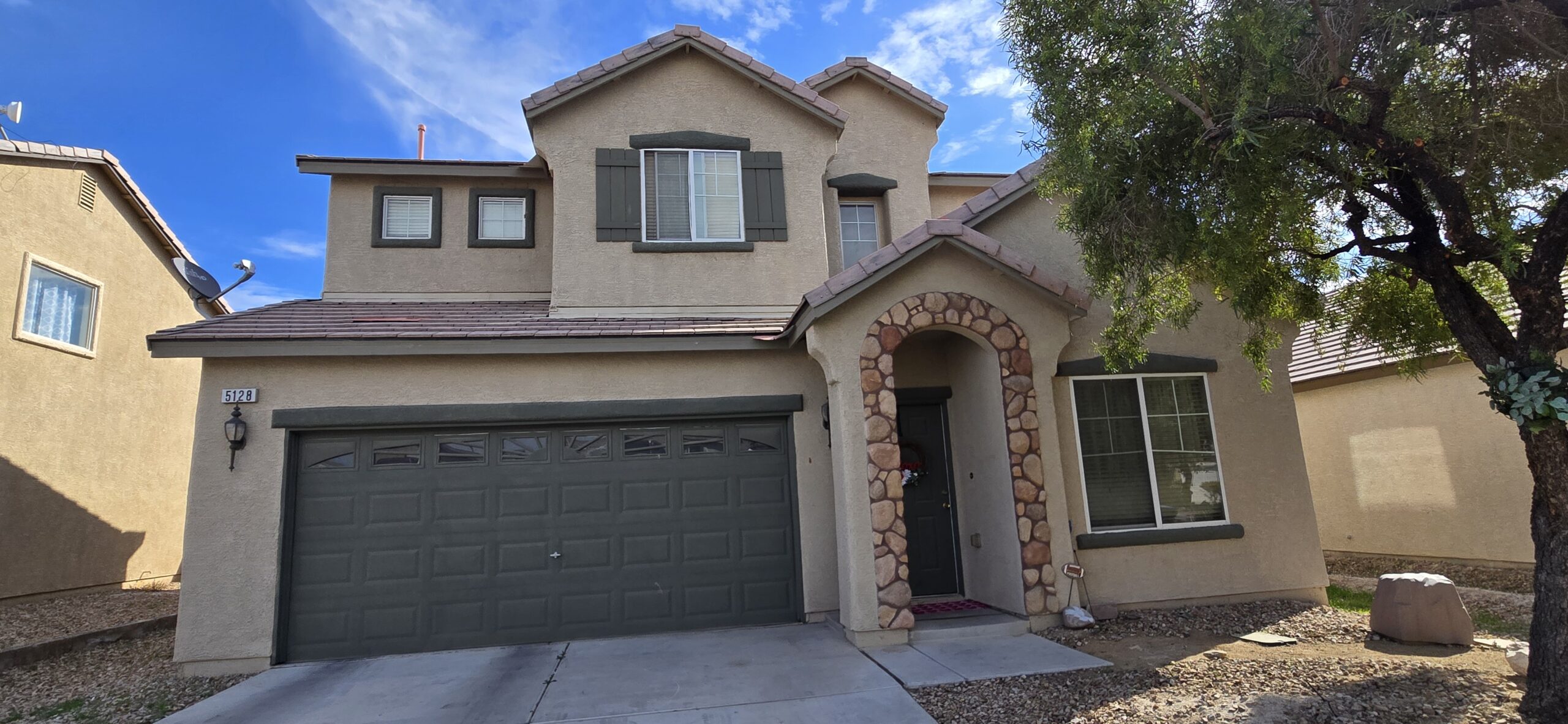 Exterior stucco home repainted in Summerlin, Las Vegas