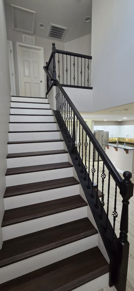 Interior staircase and railings repainted in Green Valley Ranch, Henderson NV