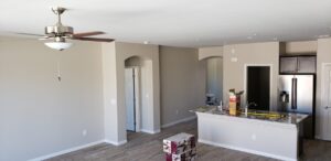 Open living and kitchen interior repainted in an Enterprise home, Las Vegas NV